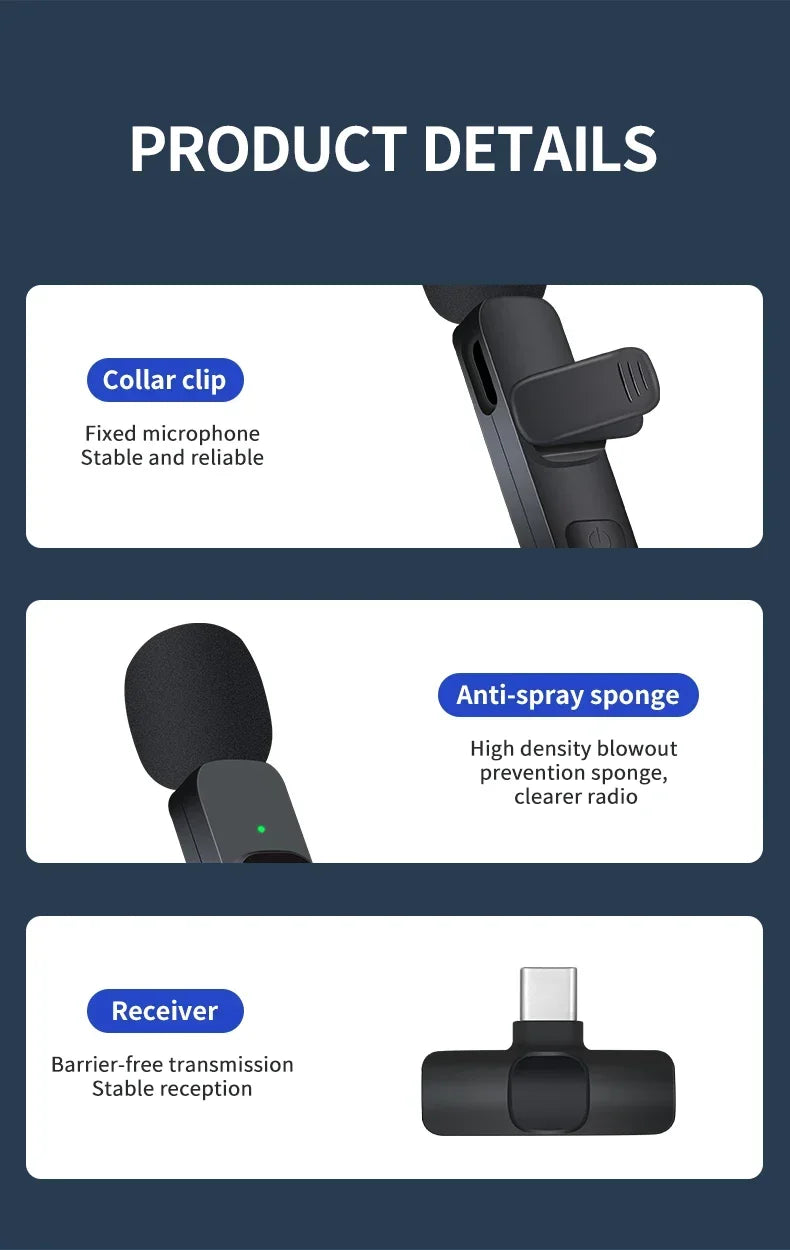 Wireless Lavalier Mic – Perfect Mic for Vloggers & Creators!